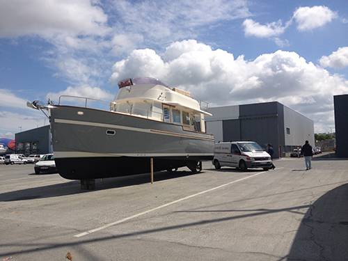 Mise ? l&rsquo;eau d&rsquo;un Rh?a Trawler 36 2